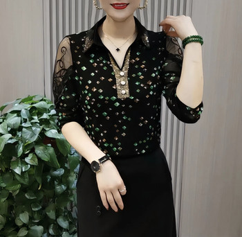 Autumn and winter long-sleeved sexy base shirt fashionable high-neck hollow
