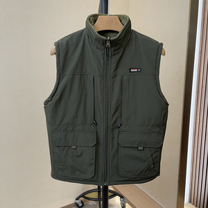 
High cost performance! Reversible velvet vest jacket with multiple pockets, warm vest, stand collar, waistcoat for young men