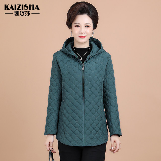 Middle-aged and elderly autumn and winter cotton-padded clothes for women and mothers, short cotton-padded jackets, thin cotton-padded clothes, large-size quilted jackets, 60 and 50 years old