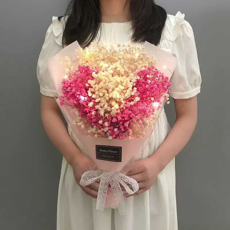 满天星干花真花花束送男女朋友闺蜜告白生日礼物5