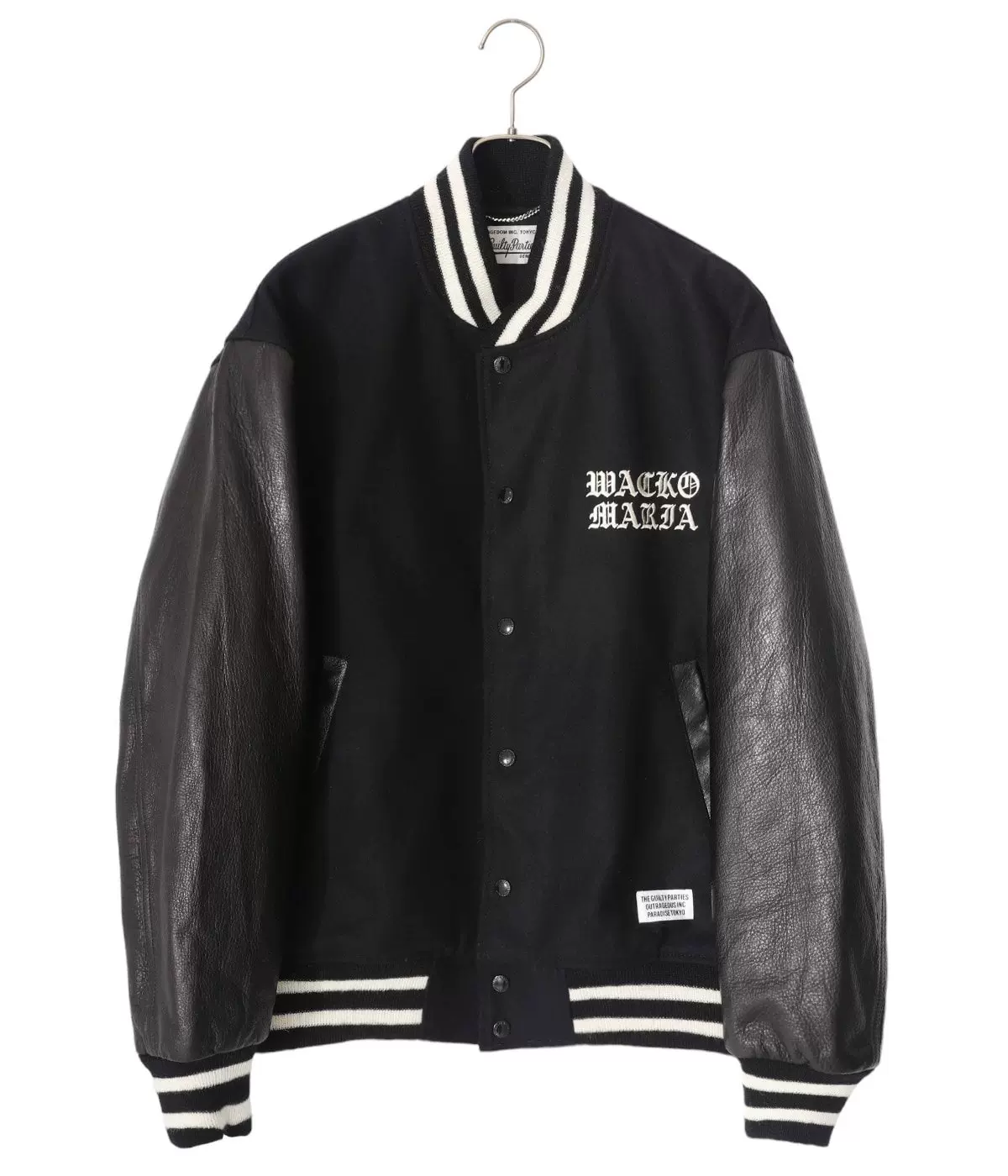 大D 预约WACKO MARIA LEATHER VARSITY JACKET 23AW 棒球夹克-Taobao