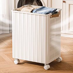 Dirty Laundry Basket with Wheels, Large Capacity, Foldable, Mobile, Breathable, Suitable for Dormitory, Home, and Bedroom Use