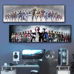 Kamen Rider E-Sports Room Wall Art Boys' Bedroom Room Headboard Decoration Painting Children's Room Boys' Anime Mural