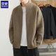 Luo Meng Cardigan Jacket Men's Spring and Autumn New Tide Brand Advanced Leisure Stand -collar Jacket Loose Knit Sweaters
