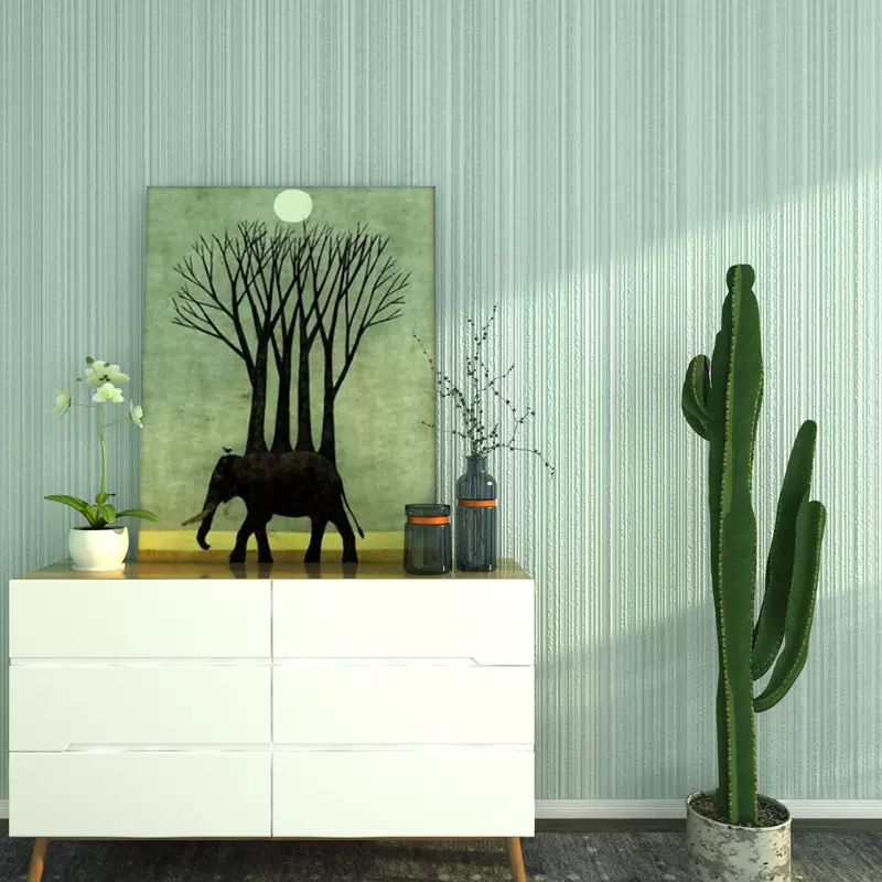 現代簡約不織布純色素色不織布壁紙家用客廳藍綠色臥室壁紙小清新 Taobao