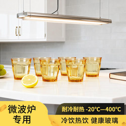 Glass Cup ins Amber High Borosilicate Glass Cup for Drinking Milk, Heat-Resistant, Explosion-Proof, Thickened Household Glass Water Cup