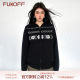 FUNOFF Fair Island Bath Style Black Zipper Hooded Sweater Jacket 2024 Winter Christmas Knitted Top for Women