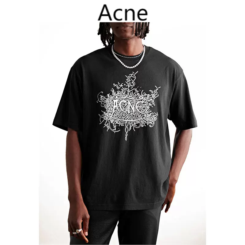 正品代购Acne Studios 夏季新品图案夜光标志圆领男女同款短袖T恤-Taobao