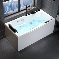 Home Bathtub, Deepened for Small Apartments, Acrylic Adult Smart Bubble Spa, Constant Temperature Heating, Surfing Massage Bathtub