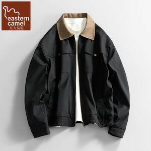 
Oriental Camel Men's Spring and Autumn Jacket Workwear Lapel Hong Kong Style Handsome Windproof Jacket for Young and Middle-aged Men