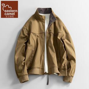 
Oriental Camel Men's 2026 Spring New Trendy Stand Collar Casual Jacket Retro Loose Versatile High Street Jacket