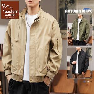 
Oriental Camel Stand Collar American Retro Workwear Jacket Men's Spring New Casual Men's Jacket Windbreaker Jacket