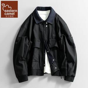 
Oriental Camel Vintage Retro Lapel Workwear Functional Jacket Spring and Autumn Loose Casual Versatile Zipper Windproof Jacket
