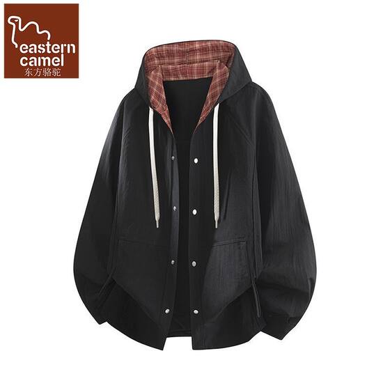 
Oriental Camel spring new men's fashion brand design American hooded shirt fashionable loose high-end top