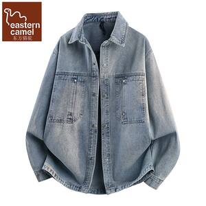
Oriental camel American style denim jacket men's spring and autumn new lapel spring clothing trendy clothes shirt jacket