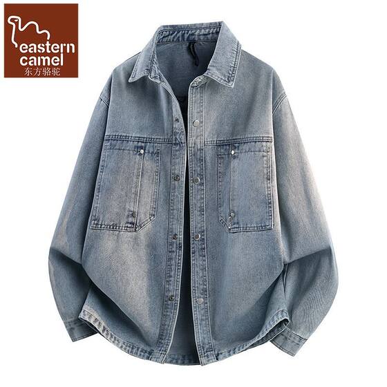 
Oriental camel American style denim jacket men's spring and autumn new lapel spring clothing trendy clothes shirt jacket