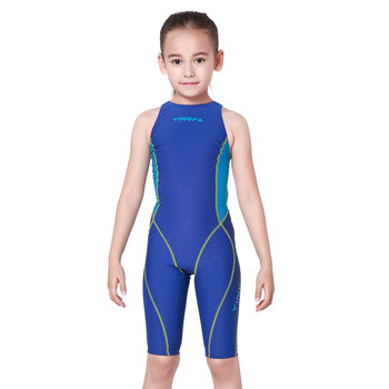 Shark skin professional waterproof and environmentally friendly fabric children's swimsuit