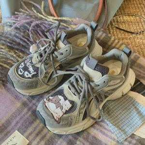 
Cute kitten original niche design thick-soled dad shoes for women thick-soled new spring all-match sports shoes trendy shoes