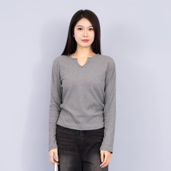 Hening New Product 12/21 10:00 New Release Slimming Long-Sleeved T-Shirt for Slightly Chubby Women