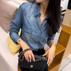 2026 Spring and Autumn New Lyocell Denim Shirt Women's Casual High-End Shirt Casual Loose Thin Top