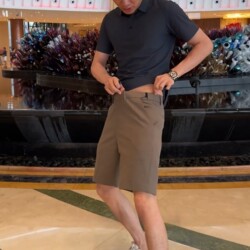 2025 Super Popular Men's Shorts Summer Elastic Waist Suit Pants Stylish High-End Straight Casual Knee-Length Shorts