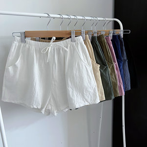 Summer breathable casual short pants women's large size loose home thin A -line sleeping pants high waist wide leg trousers hot pants
