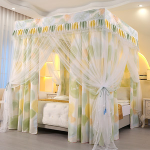 
Class A blackout bed curtain integrated palace floor-standing mosquito net three-door dustproof bed curtain warm bedroom 2024 new model