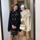 Cloak jacket British style double-breasted tweed coat for women 2025 early spring new Korean version solid color mid-length shawl