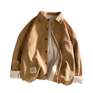 Autumn and winter light core shirt Men's long -sleeved Korean high -end sense casual jacket with thick warmth and warm velvet shirt
