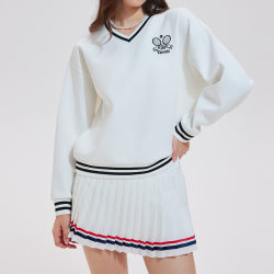 Two-Piece Tennis Sweatshirt Women's Long-Sleeved Sportswear Suit Women's Autumn and Winter Warm Fitness Tennis Wear Badminton Wear