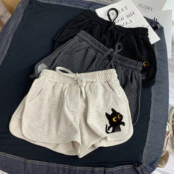 American-Style Gray High-Waisted Casual Shorts for Women, 2026 Summer New Sports Slimming Wide-Leg Pants, Trendy Hot Pants ins