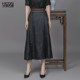 Hucheng Gu Niang's new product silk mulberry silk pleated skirt fragrant cloud yarn large sway elastic waist woven versatile skirt