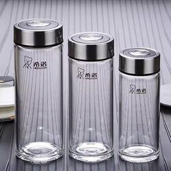 Xino Single-Layer Glass Cup with Thickened Lid, Tea Cup, Crystal Cup, Heat-Resistant, Portable, Leak-Proof Glass Cup