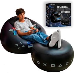 Pvc E-Sports Inflatable Sofa Chair Creative Internet Cafe Gaming Recliner Bedroom Flocked Lazy Sofa