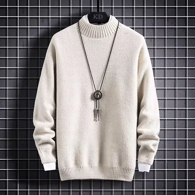 Youth Half Turtleneck Sweater Men's Autumn and Winter Junior High ...