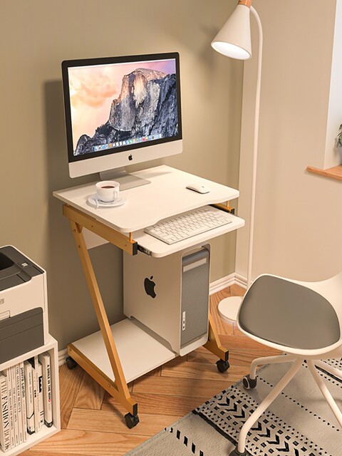 The mobile computer desktop bedside table is a simple desk bedroom ...