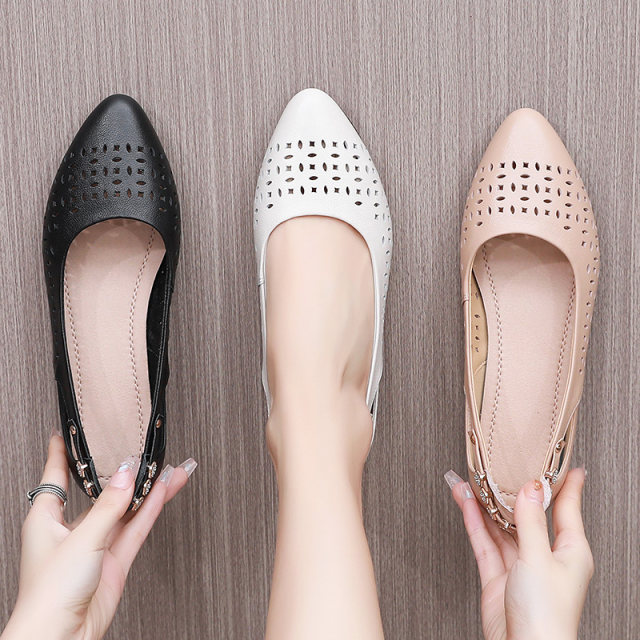 Women's new style women's large-size sandals 41-43 hollow beef tendon sole handmade leather shoes
