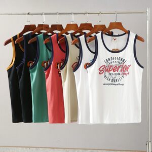 
Retro printed design! Skin-friendly and cotton! Hygroscopic and breathable! Men's versatile base sleeveless vest trend in summer