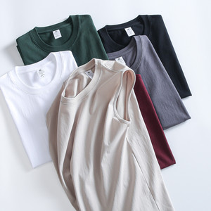 
Base preparation! Skin-friendly and cotton, sweat-absorbent and breathable! Solid color sports round neck sleeveless vest T-shirt for men and women in summer