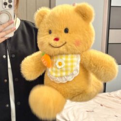 Cute Butter Bear Doll Sleeping Pillow Bed Comfort Doll Plush Toy Birthday Gift for Girls