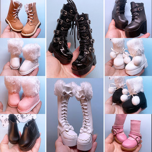 4 points BJD thickened plush boots doll shoes snow boots half -waist boots domineering long boots wild bear girl shoes 45cm
