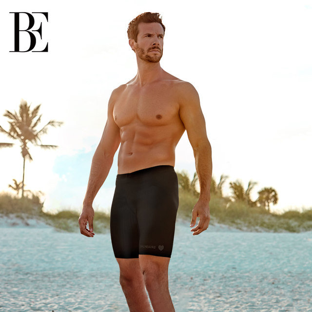 
BE Van Dean New Men's Five-point Anti-Awkward Swimming Bottoms Anti-Awkward Quick Dry Professional Training Boxer Swimming Bottoms