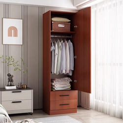 Solid Wood Single Wardrobe Simple Storage Storage Cabinet Multi-Layer with Drawer Small Apartment Home Bedroom Balcony Narrow Cabinet