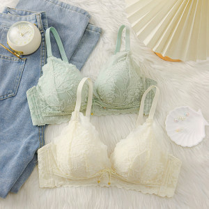 
High-looking, fresh, comfortable and breathable underwear for women with small breasts, anti-sagging thin girl student lace bra