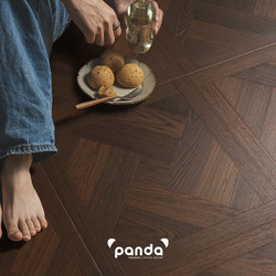 Medieval Style Art Mosaic Reinforced Composite Wood Floor Black Walnut French Checkerboard Mosaic Home Floor Wear-Resistant