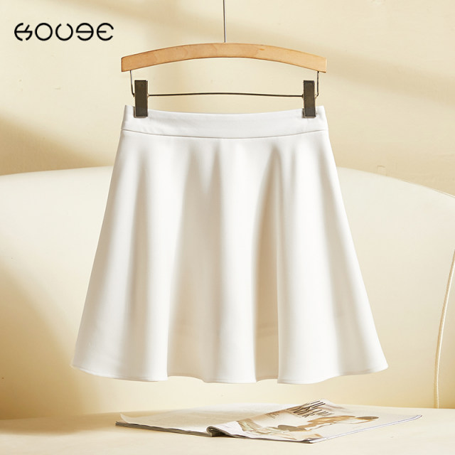 
Off-white short suit skirt for women 2025 new summer high-waisted a-line umbrella skirt big swaying small short skirt