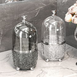 Cosmetic Storage Box with a Light Luxury Feel, Home Desktop Makeup Brush Storage, Rotating Dust-Proof Dressing Table Storage Bin