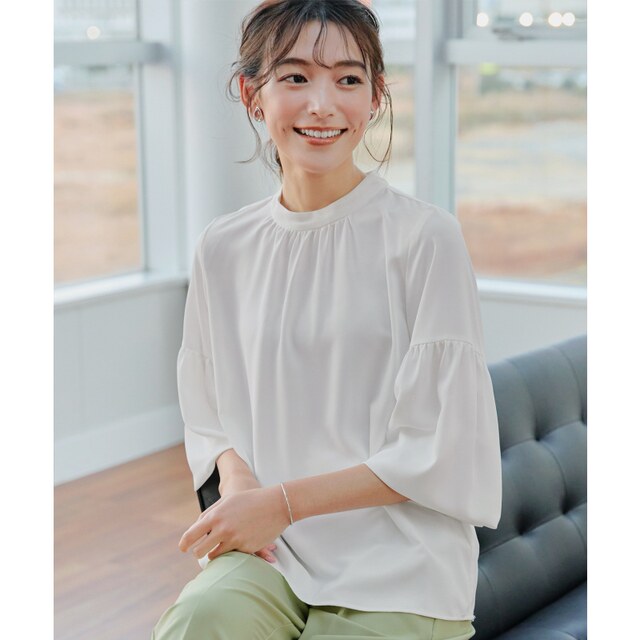 Tiaclasse washable puff sleeve design fashionable suitable for women's turtleneck shirt ONWARD