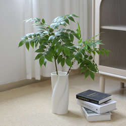 Artificial Green Plants, Large Fake Plants, Indoor Plant Landscaping Decoration for Living Room, Floor-Standing Artificial Nandina Bamboo Atmosphere Tree