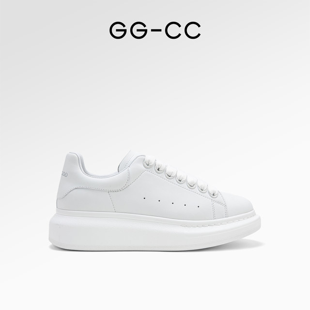 GGCC Autumn New Fashion White Shoes Women's Thick-soled Increased Versatile Sports Low-top Casual Shoes Women's Ins Trend